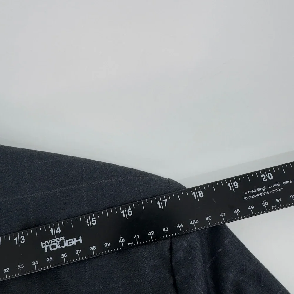 Banana Republic Mens 38S Tailored Fit Blazer Dark Gray Windowpane Plaid Jacket